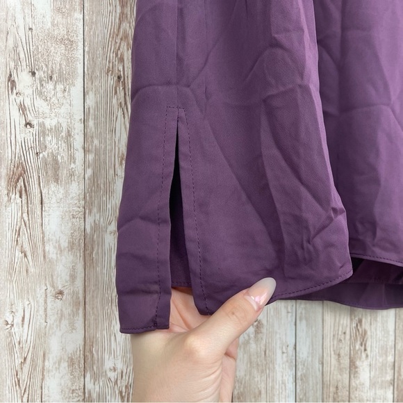 Amanda Uprichard‎ Purple Ruffle V-Neck Dress Size Medium Women - Picture 7 of 12